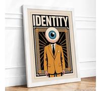 Identity Under Observation Art Deco Framed Wall Art Print A2 (59.4×42cm) White, Wall Decor for Living Room, Bedroom, Office & Home, Ready to Hang, Art Gift