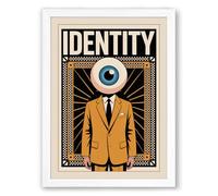 Identity Under Observation Art Deco Framed Wall Art Print A4 (29.7×21cm) White, Wall Decor for Living Room, Bedroom, Office & Home, Ready to Hang, Art Gift