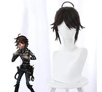 Identity V Luca Balsa Wig Cosplay Costume Brown Short Ponytail Synthetic Hair Wigs for Halloween Party Carnival Role Play 476H