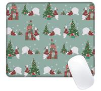 Identiy Christmas Small Mouse Pad, Christmas Eve and Santa Claus Gaming Desk Mat for Keyboard and Mouse, Non-Slip Rubber Base Stitched Edges Small Desk Pad for Computer Laptop Home Office 9.4"x7.9"