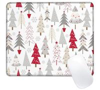 Identiy Christmas Small Mouse Pad, Cute Cartoon Santa and Snowman Gaming Desk Mat for Keyboard and Mouse, Non-Slip Rubber Base Stitched Edges Small Desk Pad for Computer Laptop Home Office 9.4"x7.9"