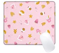 Identiy Christmas Small Mouse Pad, Cute Pink Christmas Desk Mat for Keyboard and Mouse, Non-Slip Rubber Base Double Stitched Edges Small Desk Pad for Computer Laptop Home Office 9.4"x7.9"