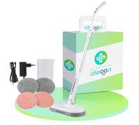 ideoon Wireless Floor Polisher with Water Tank: 30 W Power & 40 Minutes Running Time, Telescopic Rod - Floor Mop for Large Surfaces, Tiles, Laminate