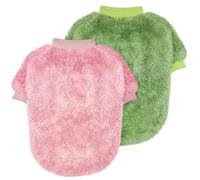 Idepet 2PCS Dog Pullover Pet Sweaters, Warm Puppy Sweatshirt Cat Apparel Doggie Jumpsuit Clothing for Chihuahua Pug Dachshund Yorki Small Medium Dog Boys Girls (PinkGreen, L)
