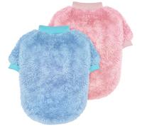 Idepet 2PCS Dog Pullover Pet Sweaters,Warm Puppy Sweatshirt Dog Coats Pajamas Cat Apparel Knitwear Doggie Jumpsuit Clothing for Chihuahua Pug Dachshund Yorki Small Medium Dog Boys Girls (PinkBlue, M)