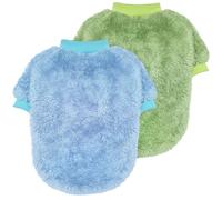 Idepet 2PCS Dog Pullover Pet Sweaters,Warm Puppy Sweatshirt Dog Coats Pajamas Cat Apparel Knitwear Doggie Jumpsuit Clothing for Chihuahua Pug Dachshund Yorki Small Medium Dog Boys Girls(GreenBlue, M)