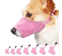Idepet 7PCS Adjustable Dog Muzzles - Anti-Biting Barking Muzzles for Small, Medium, Large & Extra Dogs (Pink, Pack of 7)
