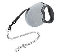 Idepet Heavy Duty Retractable Dog Leash for Small and Medium Dogs, Anti-Chewing Steel Chain Design,360°Tangle-Free,Break & Lock System,16ft Leash for Dog Walking