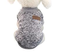 Idepet Pet Cat Dog Sweater,Warm Dog Jumpers Cat Clothes,Fleece Pet Coat for Puppy Small Medium Large Dog,Pink & Grey