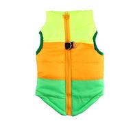 Idepet Pet Dog Cat Coat with Leash Anchor Color Patchwork Padded Puppy Vest Jacket Teddy Chihuahua Costumes Pug Cloth XS S M L
