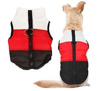 Idepet Pet Dog Cat Coat with Leash Anchor Color Patchwork Padded Puppy Vest Jacket Teddy Chihuahua Costumes Pug Cloth XS S M L