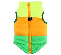 Idepet Pet Dog Cat Coat with Leash Anchor Color Patchwork Padded Puppy Vest Jacket Teddy Chihuahua Costumes Pug Cloth XS S M L