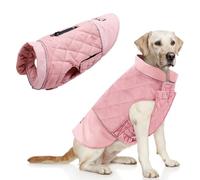 Idepet Waterproof Dog Coat Winter Warm Jacket Vest,Windproof Snowsuit Dog Clothes Outfit Vest Pets Apparel for Small Medium Large Dogs with Harness Hole pink XS