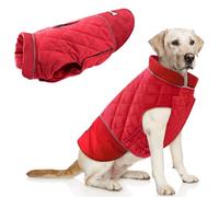 Idepet Waterproof Dog Coat Winter Warm Jacket Vest,Windproof Snowsuit Dog Clothes Outfit Vest Pets Apparel for Small Medium Large Dogs with Harness Hole