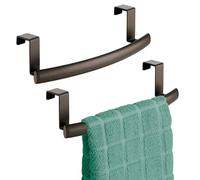 iDesign 10-inch Curved Over-the-Cabinet Towel Bar - Set of 2 - Bronze