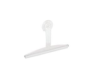 iDesign 22300 Basic Shower Scraper, Plastic Window Cleaning Squeegee with Suction Cup, Clear