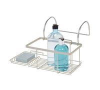 iDesign 23825EU Drill Bathroom Storage, Small Metal Hanging Tray, Bath Caddy for Soap, Cosmetics, Books, Tablet and Phone, Matte Silver, 30.7 cm x 26 cm x 17 cm