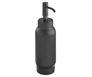 iDesign 28337 Austin Liquid, Metal Refillable Bathroom Dispenser, Hand Soap Pump Bottle for Sinks and Worktops, Matte Black, 8.8 cm x 6.7 cm x 22.1 cm