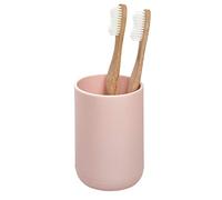 iDesign 28531 Toothbrush Holder for 4 Toothbrushes, Small Toothbrush Stand Made of Plastic, Round Bathroom Organiser Also for Electric Toothbrushes, Pink, 7.6 cm diameter x 11.4 cm