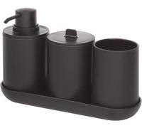 iDesign 28737 Bathroom Accessories Set, 4-Piece Sink Tidy with Soap Dispenser,