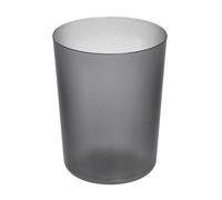 iDesign 29163 Waste Paper Bin, Round Plastic Bathroom Bin with Modern Design, Versatile Waste Bin for Bathroom, Kitchen and Other Rooms, Black