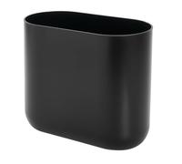 iDesign 29377 Cade Compact Bathroom Bin, Slim Plastic Bin for Bathroom, Bedroom or Office Waste, Black , 26.8 cm x 14.0 cm x 24.8 cm