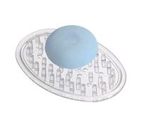 iDesign 30100 Hand Soap Holder, Small Oval Soap Dish for Soap or Sponge Storage Made of Durable Plastic, Practical Soap Tray for Bathroom, Toilet or Kitchen Sink, Clear, Pack of 1