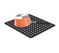 iDesign 36660 Sink Mat for Sink Protection, Large PVC Plastic Sink Drainer Mat for Kitchen Sink, Functional Dish Drainer for Kitchen Utensils and Dishes, Black