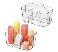 iDesign 4-Section Purpose Storage Caddy Organizer-Set of 2-Clear Handle Tote