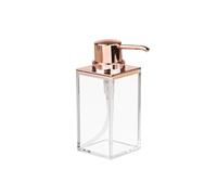 iDesign 41388 Clarity Soap Pump for Kitchen, Clear/Rose Gold, 6.4 x 9.5 x 15.4 cm