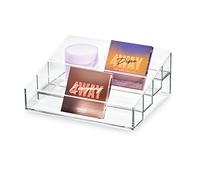 iDesign 5-Compartment Polish Organiser from the Signature Series by Sarah Tanno, Divided PET Makeup, Nail Varnish Storage, Clear/Matte White, 16.5 x 20.1 x 8.2 cm