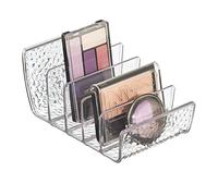 iDesign 55150 Makeup Organiser with 5 Compartments, Small Dressing Table Organiser Made of Durable Plastic, Compact Makeup Storage Tray for Eyeshadows and Palettes, Clear, 10.16 x 15.24 x 7.62 cm