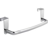 iDesign 57270 Axis Towel Rack, Small Metal Towel Holder, Over Door Towel Bar, Silver