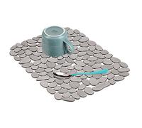 iDesign 60663 Pebblz Dish Mat, Large Plastic Sink Protector, Draining Board Mat, Graphite