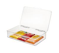 iDesign 63030 Cabinet/Kitchen Binz Stackable Kitchen Storage Container, Small Plastic Storage Boxes for the Kitchen, Clear,18 x 27.25 x 6 cm