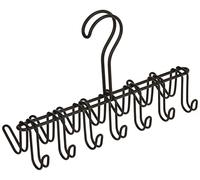 iDesign 6557 Classico Tie and Belt Hanger, Tie Rack for Wardrobe, Made of Metal, Belt Holder Matte Black,26 x 9.5 x 17 centimeters