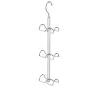 iDesign 6590 Handbag Organiser with 6 Hooks, Small Wardrobe Hanging Storage Made of Durable Metal, Practical Bag Holder for Bags and Accessories, Silver