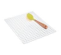 iDesign 70660 Orbz sink protector, large and cuttable plastic dish draining mat, transparent