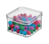 iDesign 71450EU Fridge Storage Box, Stackable Kitchen Storage Container Made of BPA-free Plastic, Kitchen Organiser for Tinned Foods, Spices and More, Clear, 16.1 cm x 16.1 cm x 9.6 cm