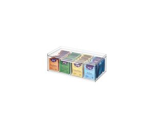 iDesign 72110 crisp BPA-Free Plastic Stackable Packet Storage Drawer with Lid for Kitchen cabinets and countertops, 1259 x 623 x 457, Tea Organizer