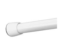 iDesign 78572 Shower Curtain Rail, Medium Length Metal Tension Rod with No Drilling, Telescopic Shower Curtain Pole for Bathroom and Shower, White, 109 - 191 cm