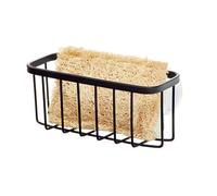 iDesign 84707, Gia AA8 Sponge Holder, Stainless Metal Sink Organizer for Sponge and Pot Scraper, Matte Black Normal