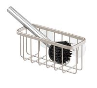 iDesign 84735 Gia Caddy, Dish Sponge Holder, Essential Kitchen Sink Organiser, Metal, Matte Silver