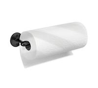 iDesign 9437 Kitchen Roll Holder Wall Mounted, Practical Metal Paper Towel Holder for Kitchen Wall or Cabinet, Versatile Under Sink Storage, Matte Black