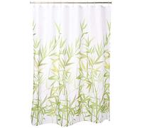 iDesign Anzu Fabric Shower Curtain, Polyester Shower Screen with Garden Pattern Design, Green