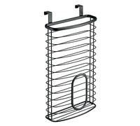 iDesign Axis Carrier Bag Dispenser, Bag Holder, Plastic Bag Storage Solution, Metal, Matte Black