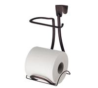 iDesign Axis Metal Toilet Paper Holder, Over the Tank Tissue Organizer for Bathroom Storage, 6" x 6.2" x 11", Bronze