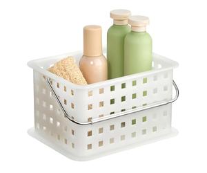 iDesign Basic Storage Basket, Small DVD Plastic Box Suitable for the Bathroom and Kitchen, Clear