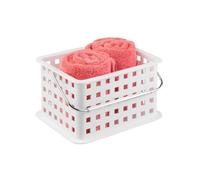 iDesign Basic Storage Basket, Small Plastic Bath Basket for Shower and Care Accessories, White