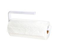 iDesign Basic Wall-Mounted Kitchen Paper Towel Roll Holder, Plastic, White